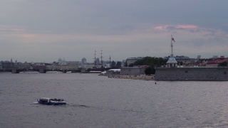 俄罗斯圣彼得堡涅瓦河。视频素材模板下载