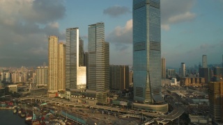 香港铜锣湾鸟瞰图视频素材模板下载