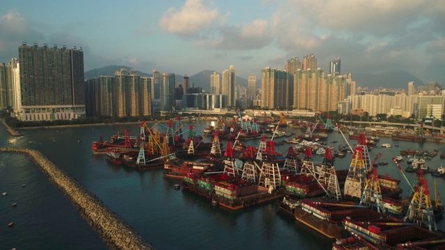 Aerial view of Kwun Tong District, Hong Kong