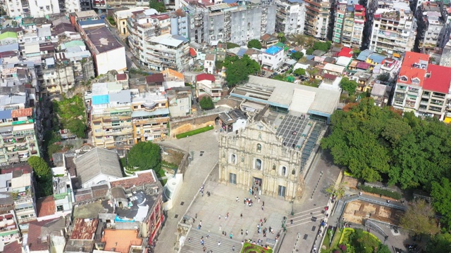 白天鸟瞰澳门。旅游目的地和旅游景点