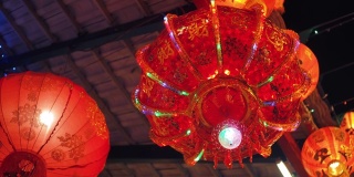 在中国新年的节日里，中国的灯笼