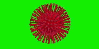 COVID-19或冠状病毒2019冠状病毒细胞高清3d动画循环动画。