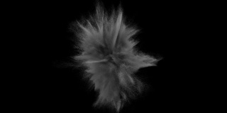 运动动画近似值的一个大云的小微粒子在一个黑色的背景