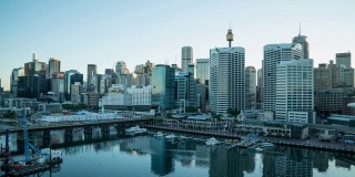 悉尼达令港城市景观日出澳大利亚时间推移4K视频