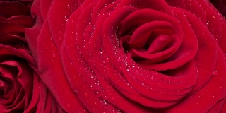 多莉微距特写拍摄美丽盛开的红玫瑰花