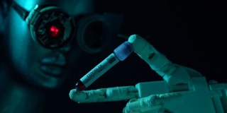 未来场景中仿人机器人检测Covid-19血样的高清视频