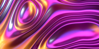 多色波浪形彩虹几何运动面。生动的抽象背景。全息波运动图形设计。3d渲染数字无缝循环动画。4 k, UHD分辨率