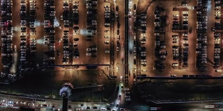 室外停车场夜间T/L俯视图