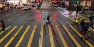 香港雨天斑马线