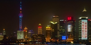 上海城市风景日落中国浦东日日夜夜时光流逝