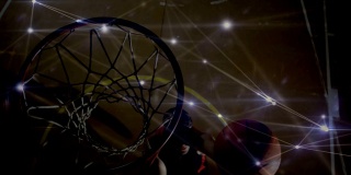 篮球运动员扣篮连接网络的动画
