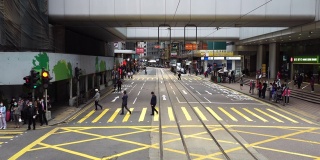 香港中环横送银行桥斑马线