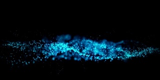 闪亮的蓝色数字波粒子。