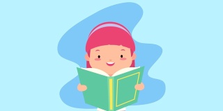 世界读书日庆祝小女孩读书