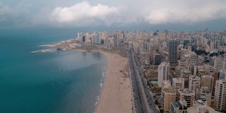 黎巴嫩-贝鲁特-海岸线海滩和天际线