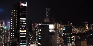 时间推移-湾仔香港黄昏黄昏夜城灯光4k年2020