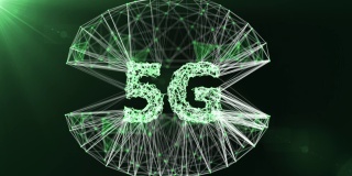 5G技术，先进技术通信，3D渲染5G文本的点和连接