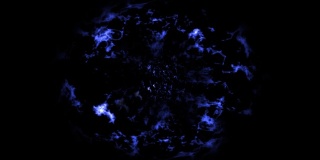 动态蓝色冲击波或霓虹色火波动画在黑色背景，全1080高清分辨率。抽象叠加背景动画。