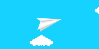 纸飞机飞行玩具的动画