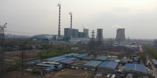 中国发电厂的航拍视频