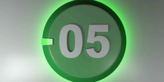 05绿色等待标志与旋转光光标- 3D渲染视频剪辑