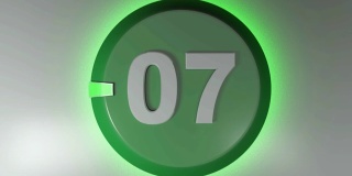 07绿色等待标志与旋转光光标- 3D渲染视频剪辑