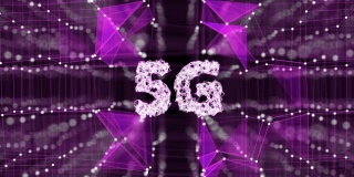5G技术，先进技术通信，3D渲染5G文本的点和连接
