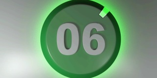 06绿色等待标志与旋转灯光光标- 3D渲染视频剪辑