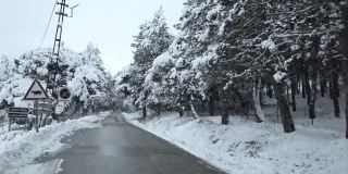 在冬天雪地里驾驶- 4k帧率60fps