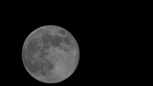 月球轨道上的行星地球，满月在黑色的背景，看细节的表面。