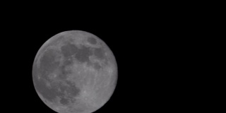 月球轨道上的行星地球，满月在黑色的背景，看细节的表面。