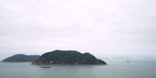 时间推移-平静宁静的景观海景淡绿松石粉蓝色的海孤立的岛屿偏远