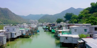 香港大屿山大澳渔村的无人机照片