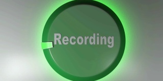 记录绿色圆圈标志与旋转光标- 3D渲染视频剪辑