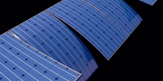 太阳能电池板摆动的3d循环动画