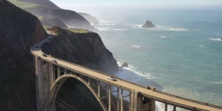 大苏尔。Bixby桥。路线1。加州的路线。大西洋。空中无人机。