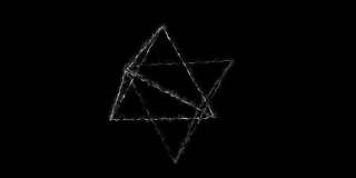 全息图的一个旋转几何形状，4K动画黑白三维可循环。