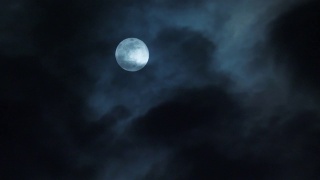 夜晚的满月视频素材模板下载