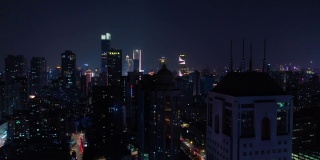 宁靖市夜间市区航拍4k中国全景图