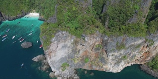 无人机拍摄的泰国科皮皮顿岛努伊海滩