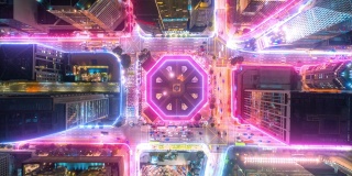 新加坡城市鸟瞰图采用数据网络连接技术理念。智慧城市概念、通信网络、物联网概念
