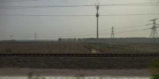 白天时间南京到杭州火车公路旅行边窗pov时间推移全景4k中国