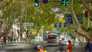 晴天南京城市交通街道时间推移全景4k中国视频素材模板下载