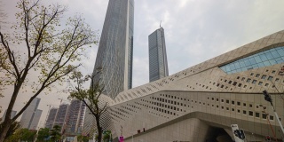 白天时间南京城著名的现代建筑群，时光倒流，全景4k中国