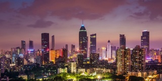 武汉城市的变迁，天际线和建筑的全景