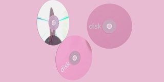 粉色磁盘抽象运动3d渲染
