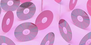 粉色磁盘抽象运动3d渲染