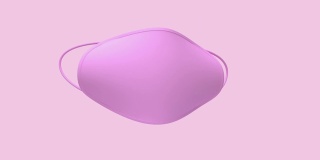 粉色面具悬浮抽象3d渲染运动