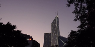 香港建筑黄昏