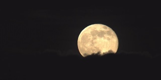 详细的满月上升在云上